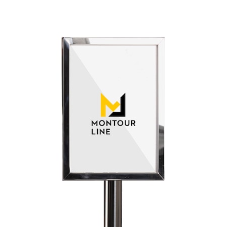 Montour Line Sign Frame Floor Standing 11 x 14 in. V Polished Stainless Steel FS200-1114-V-PS